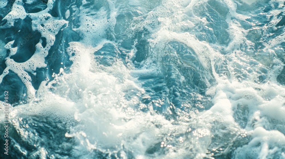 A large body of water with a lot of foam and bubbles A large body of water with a lot of foam and bubbles