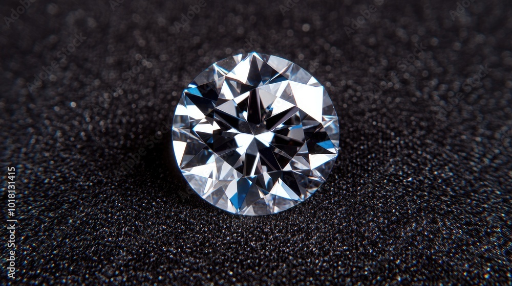 Macro image of a diamond on black velvet, emphasizing its sharp edges and flawless surface Macro image of a diamond on black velvet, emphasizing its sharp edges and flawless surface
