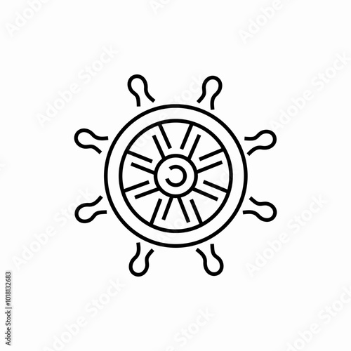 nautical ship wheel icon sign vector
