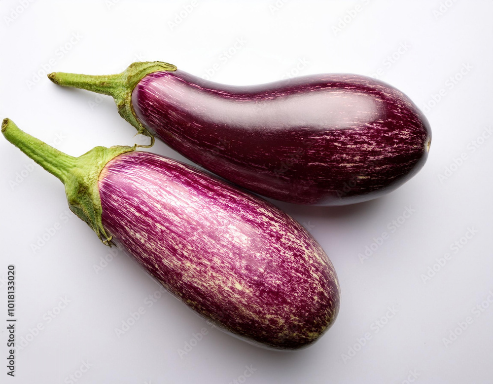 purple eggplant, isolated on a clean white background purple eggplant, isolated on a clean white background