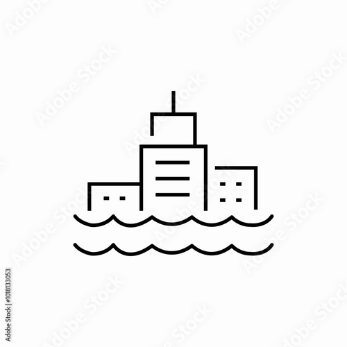 water disaster icon sign vector