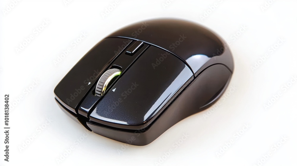 Black computer mouse on white isolated background. Black computer mouse on white isolated background.