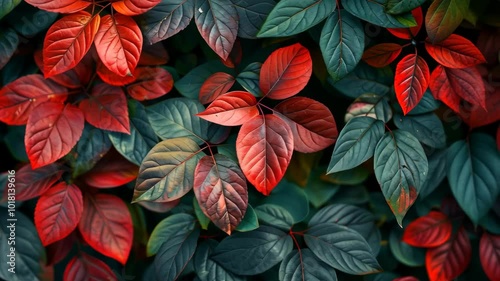 Wallpaper Mural Red and green leaves contrast beautifully in this autumn scene Torontodigital.ca