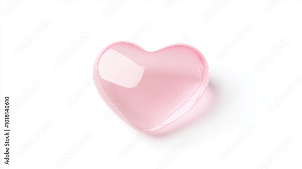 pink heart isolated on white background, A pink 3D heart with a bouncy jelly texture pink heart isolated on white background, A pink 3D heart with a bouncy jelly texture