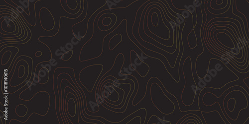 Abstract black colorful gradient Topographic line map pattern background. Contour elevation topographic and textured Background Modern design with black background with topographic wavy Patte and dot 