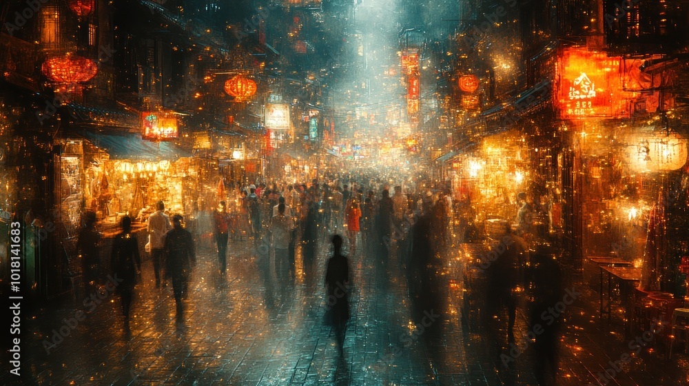 Fototapeta premium Night Market Lights