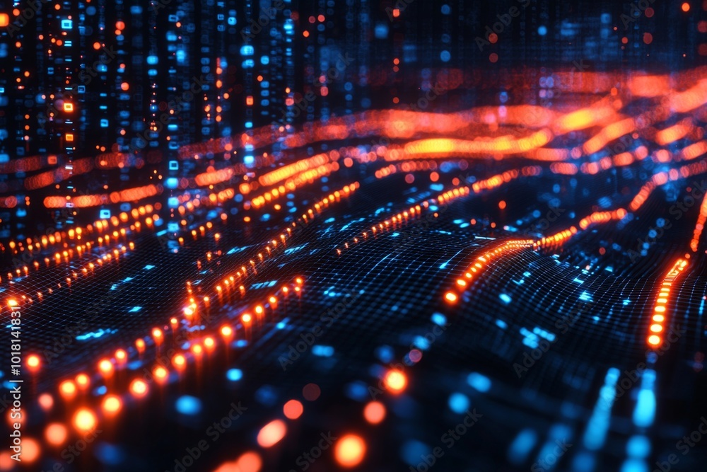 Digital Technology background of data and network created with Generative AI Digital Technology background of data and network created with Generative AI