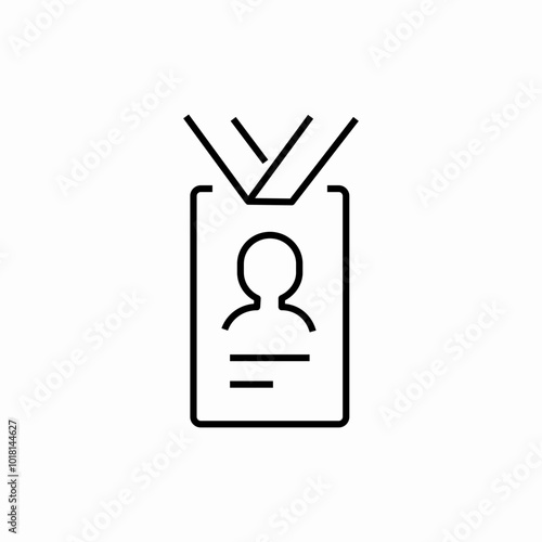 id card badge icon sign vector