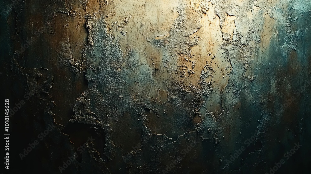 Rough Textured Wall with Dark Blue, Green, and Brown Hues Rough Textured Wall with Dark Blue, Green, and Brown Hues