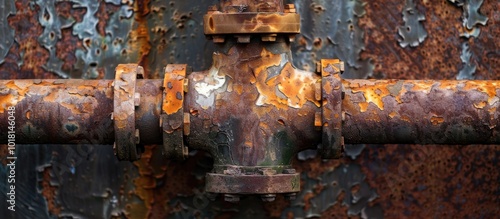 Aged and Deteriorated Plumbing Surface with Visible Cracks