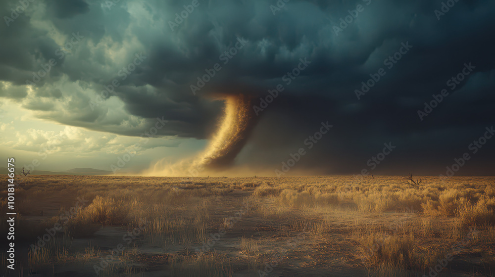 Tornado genesis sequence with funnel cloud and dust whirl in ...