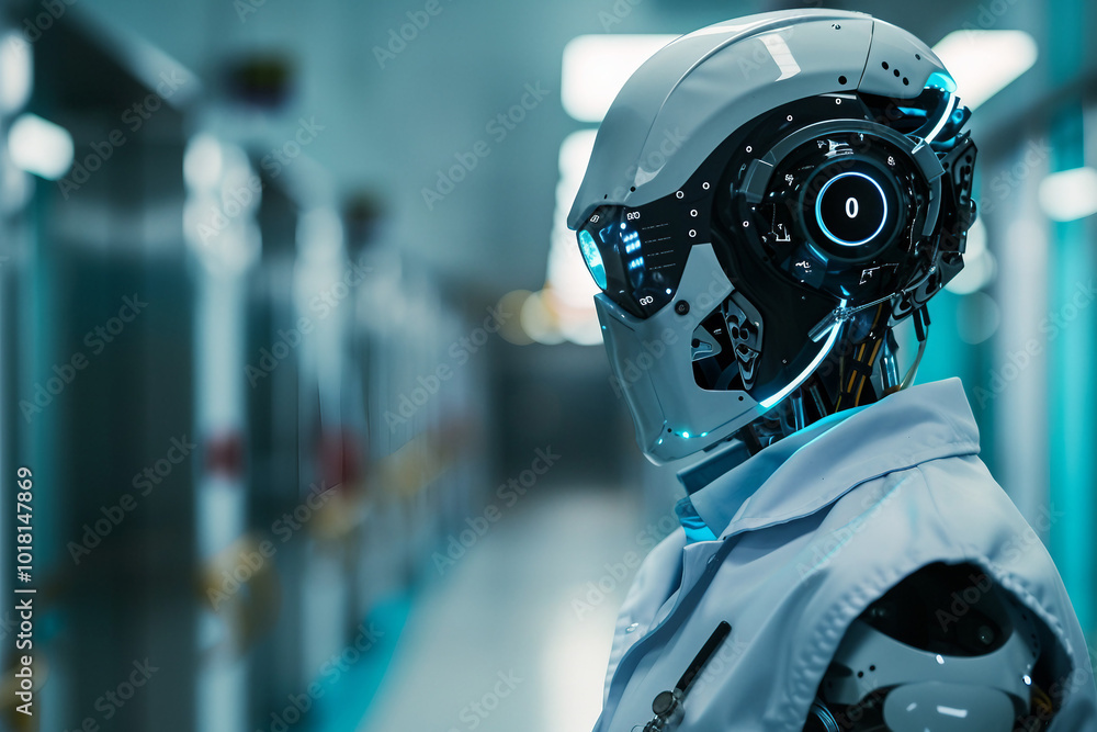 Robot cyborg humanoid helper in activities of daily life routine living with people, Generative AI Robot cyborg humanoid helper in activities of daily life routine living with people, Generative AI