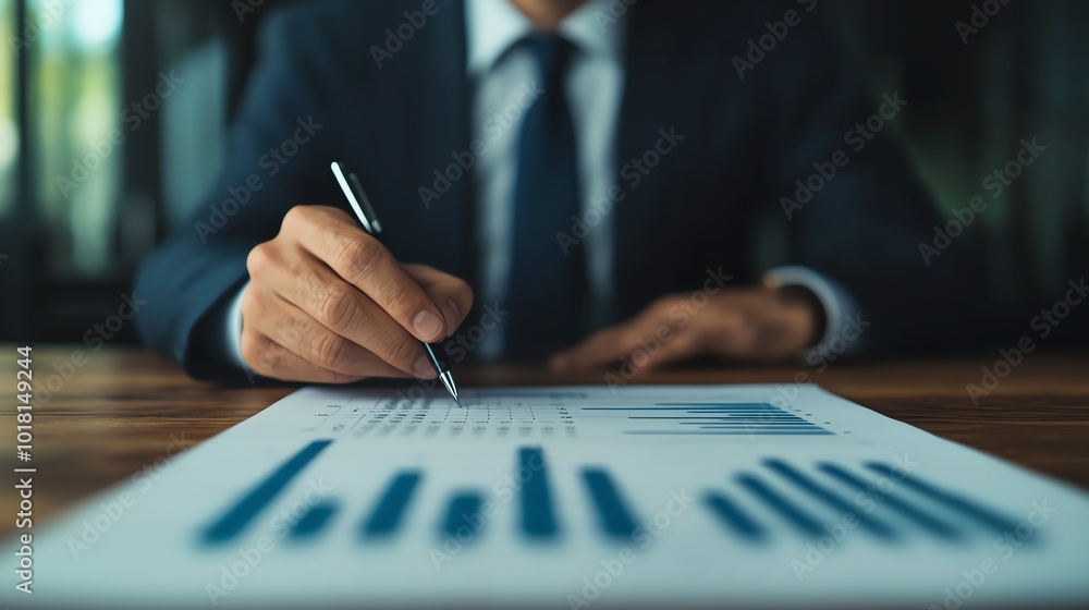Businessman analyzing financial charts Businessman analyzing financial charts