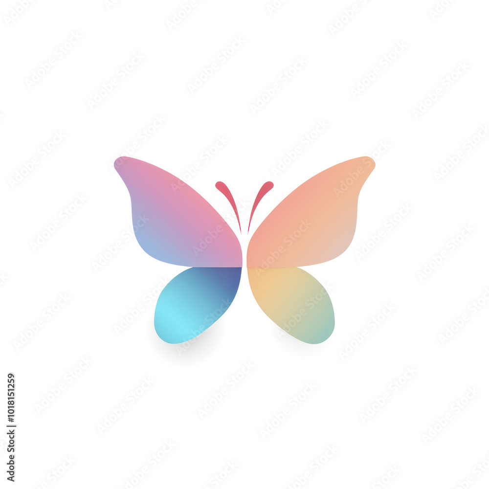 Elegant Gradient Butterfly Illustration. Vibrant Abstract Insect Design on White Background Elegant Gradient Butterfly Illustration. Vibrant Abstract Insect Design on White Background