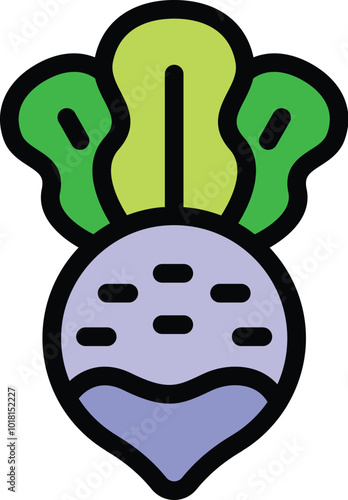This simple icon of a kohlrabi vegetable is perfect for any project that needs a touch of healthy eating