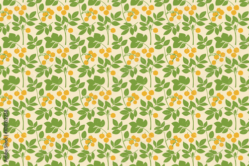 Chickpeas and leaves vegetable pattern vector art