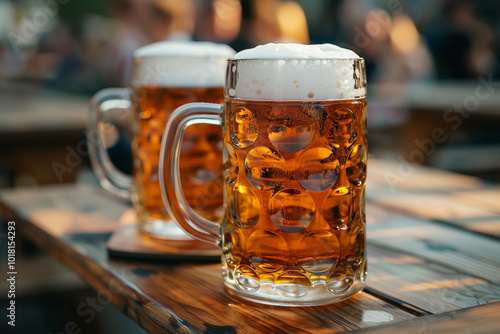 Bright colorful beer fest local german celebration octoberfest saint patrick day, Generative AI