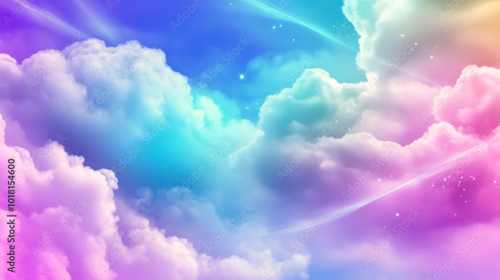 Colorful clouds with vibrant hues in soft pastel tones, dreamlike atmosphere. Colorful clouds with vibrant hues in soft pastel tones, dreamlike atmosphere.