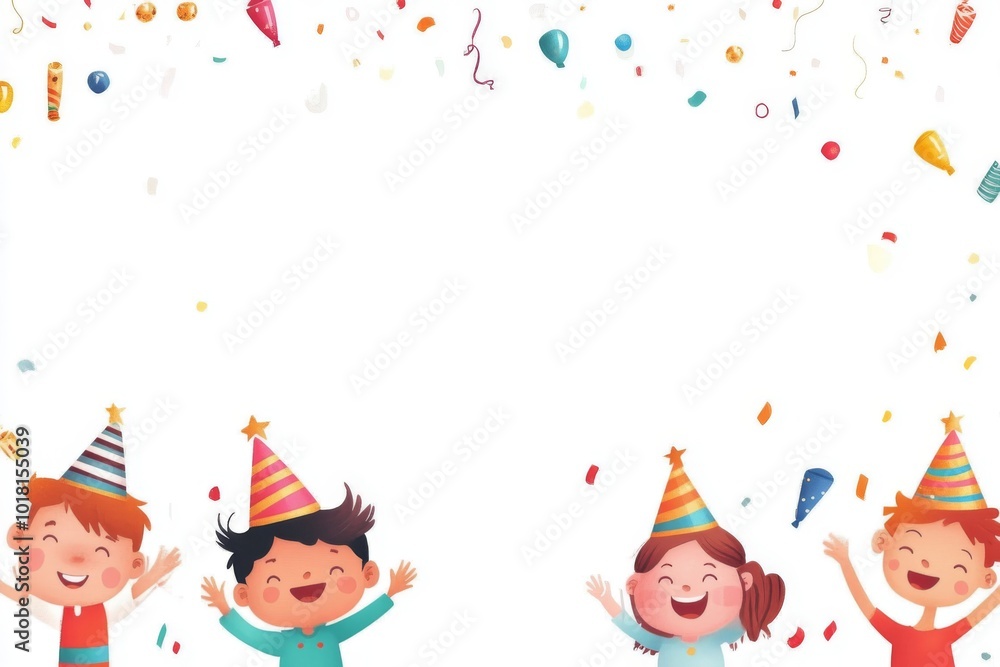 Festive Cartoon Characters Celebrate New Year Festive Cartoon Characters Celebrate New Year