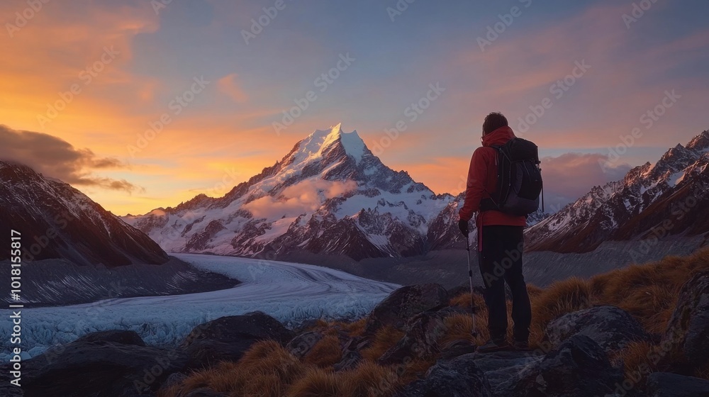 Majestic Dawn on the Southern Alps Summit Majestic Dawn on the Southern Alps Summit