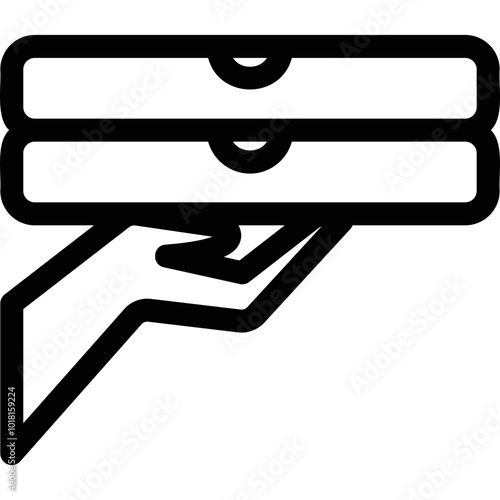 Simple vector icon pizza to go