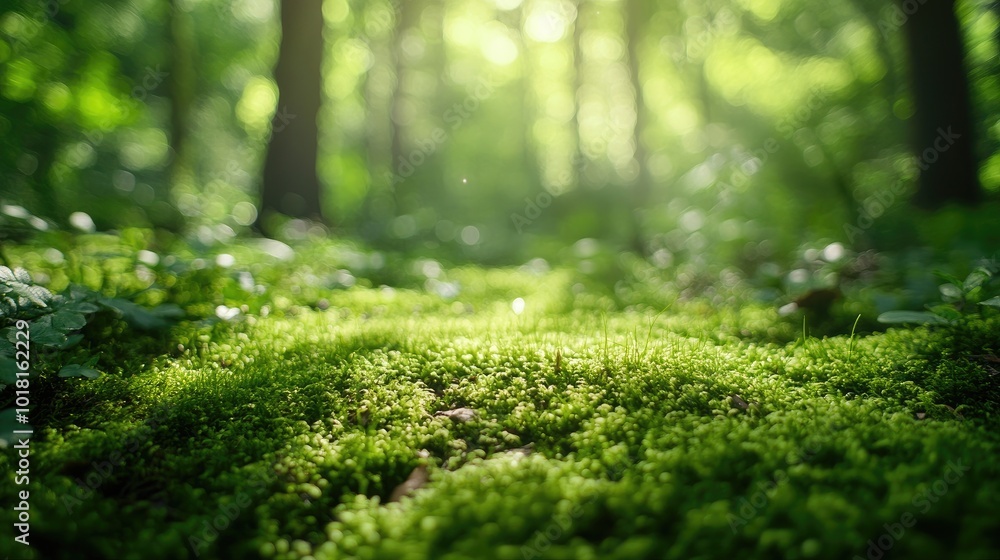 Close-up shot of green moss. Perfect for nature, environment, and growth themes. Close-up shot of green moss. Perfect for nature, environment, and growth themes.
