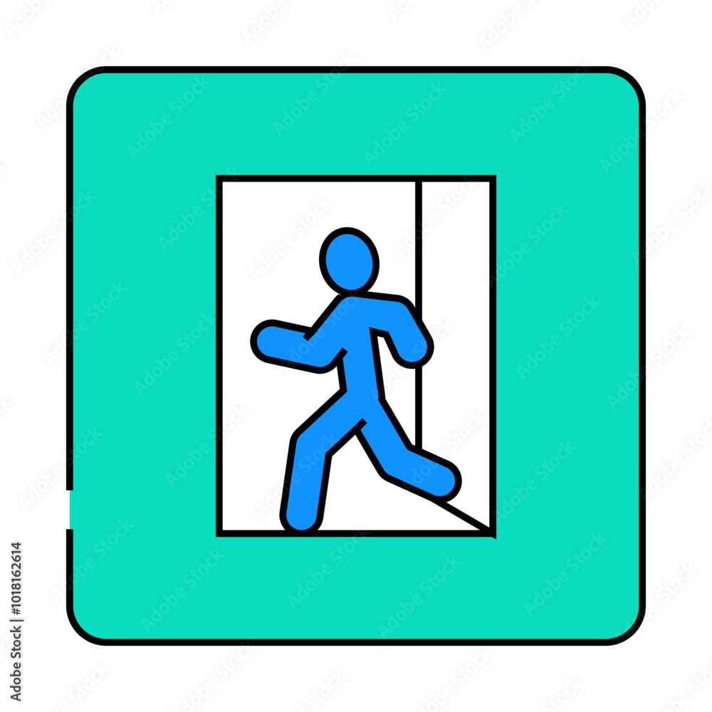 emergency exit safety line icon vector. emergency exit safety sign. isolated symbol illustration emergency exit safety line icon vector. emergency exit safety sign. isolated symbol illustration