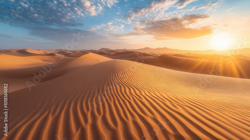 Golden Dunes Stretching to Endless Moroccan Horizon