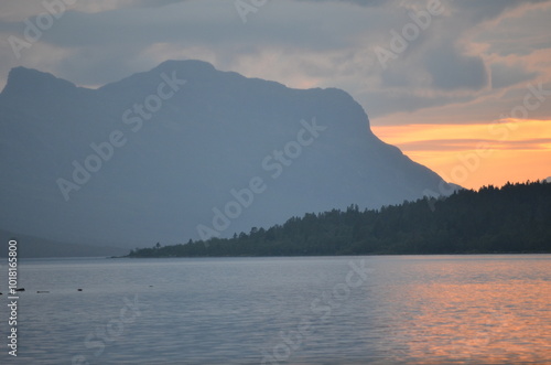 Mountain in dawn northern Sweden