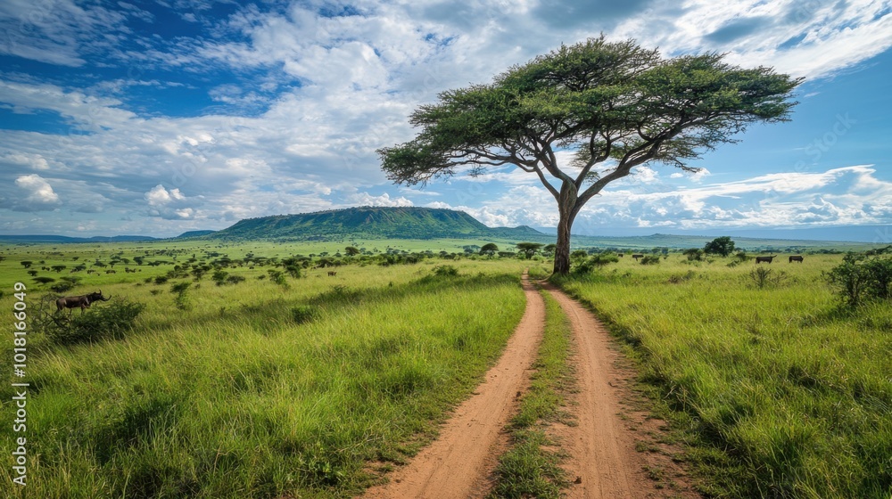 Wildlife Roams Free Under African Sunset's Golden Glow Wildlife Roams Free Under African Sunset's Golden Glow