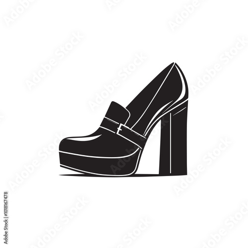 Shoe vector logo. High heel shoe vector silhouette design. women's shoes silhouette vector design. 