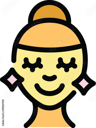 Woman is getting a facial massage with cream for her skin in this beauty icon