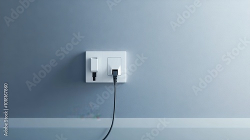 Wallpaper Mural Smartphone charging cable plugged into wall outlet with usb adapter Torontodigital.ca