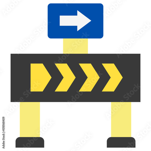 Diversion multi color icon, use for UI, UX, app and web development, digital or print. for industry, education, construction, transportation, traffic management theme.