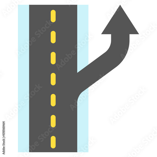 Highway Exit multi color icon, use for UI, UX, app and web development, digital or print. for industry, education, construction, transportation, traffic management theme.