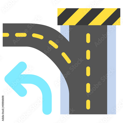 Left Turn. multi color icon, use for UI, UX, app and web development, digital or print. for industry, education, construction, transportation, traffic management theme.
