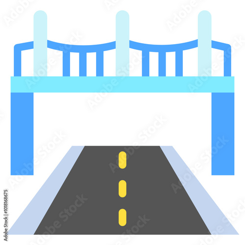 Overpass multi color icon, use for UI, UX, app and web development, digital or print. for industry, education, construction, transportation, traffic management theme.