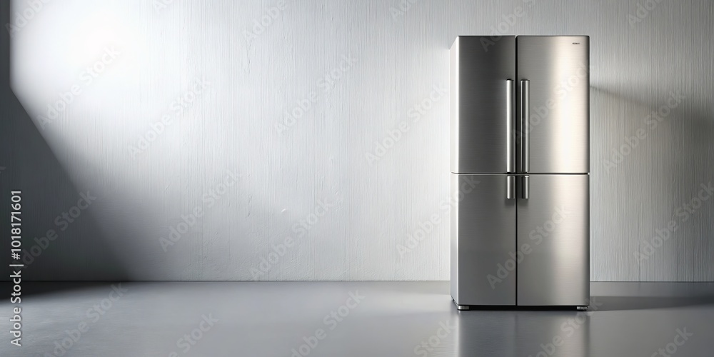 Minimalist Home Freezer on White Background – Modern Refrigeration Design Minimalist Home Freezer on White Background – Modern Refrigeration Design