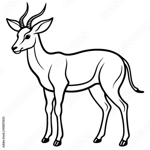 silhouette of an antelope on a white background