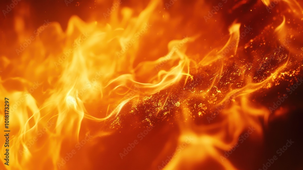 Fototapeta premium Fire Burning in Fireplace
