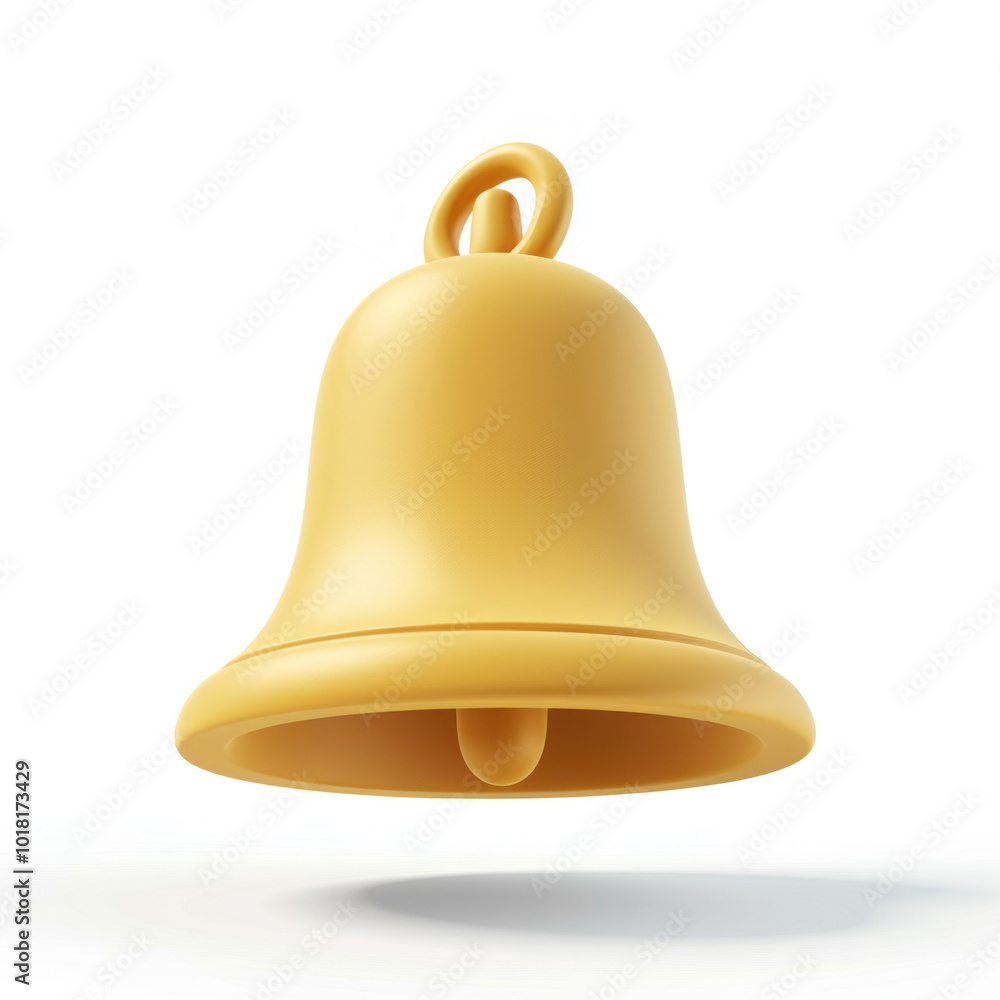 Yellow bell on white background, vibrant and striking contrast. Yellow bell on white background, vibrant and striking contrast.