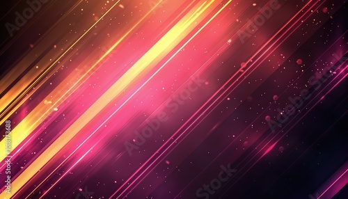 Abstract Background with Diagonal Lines and Glowing Lights