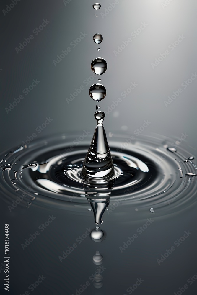 A drop of water dripping onto the surface of the water A drop of water dripping onto the surface of the water