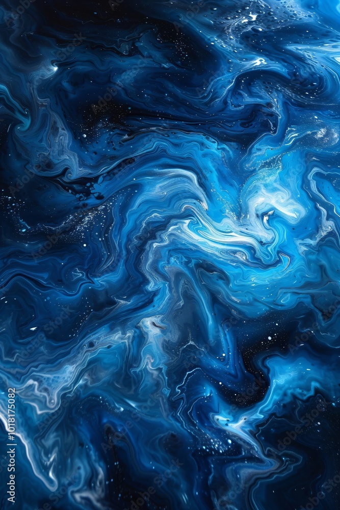 Dark blue fluid painting abstract colorful texture. Intensive colorful mix of acrylic vibrant colors, gradient mesh. Blue and white bright swirling paint effect Dark blue fluid painting abstract colorful texture. Intensive colorful mix of acrylic vibrant colors, gradient mesh. Blue and white bright swirling paint effect