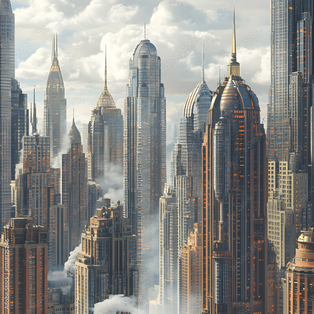 Naklejka premium city skyline