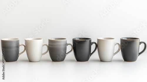 Six Empty Mugs.