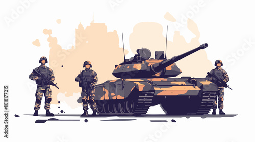 Illustration on the theme of war. 