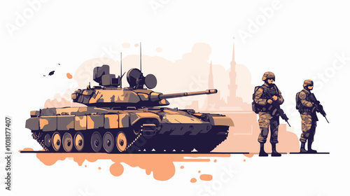 Illustration on the theme of war. 