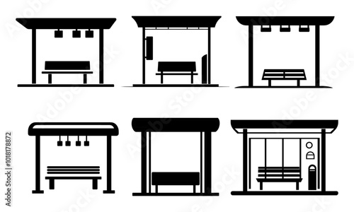 table and desk icons, furniture decoration set