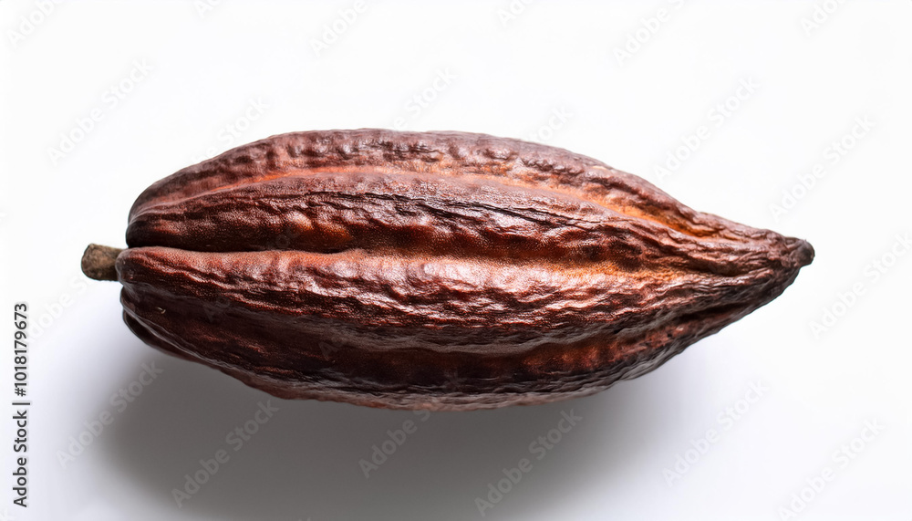 cocoa fruit, isolated against a clean, smooth white background cocoa fruit, isolated against a clean, smooth white background